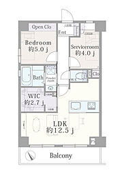 ニックアーバンハイム小田原浜町 1SLDKの間取図画像