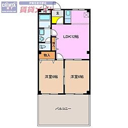 エミネンス 2LDKの間取図画像