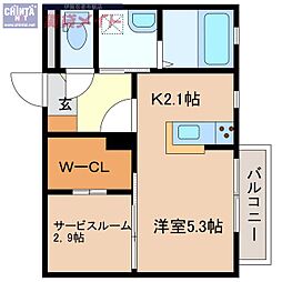茅町ビル 1Kの間取図画像