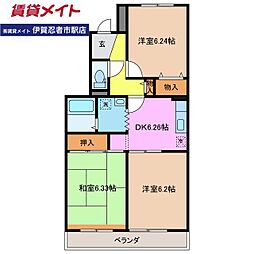 Torano城西 3DKの間取図画像