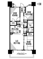 ワンダーベイシティSAZANガーデンウエスト 3LDKの間取図画像
