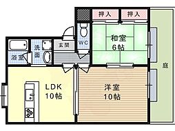 ITハイム 1階2LDKの間取り