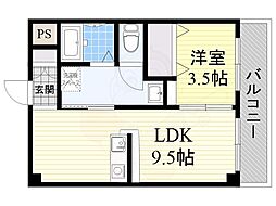 Radiant 14th 6階1LDKの間取り