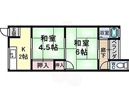 西田文化 2Kの間取図画像