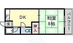 上田コーポ 1DKの間取図画像