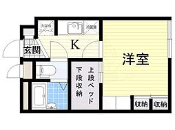 レオパレスSyuN 1Kの間取図画像