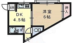 村田ハイツ津之江 1DKの間取図画像