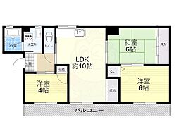 西町ハイツ 3LDKの間取図画像