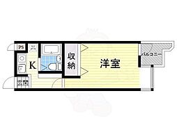 マンショントーハク 1Kの間取図画像