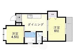 ハイツ雅2 2DKの間取図画像