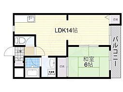 ハイツヤハタ 1LDKの間取図画像