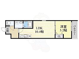 フジパレス阪急茨木北 1LDKの間取図画像