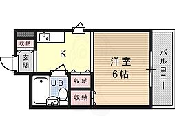 パークサイドマンション ワンルームの間取図画像