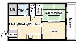 宮元七番館 2DKの間取図画像