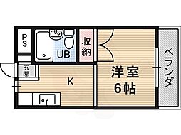 新和ハイツ ワンルームの間取図画像