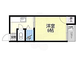 藤原マンション 1Kの間取図画像