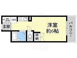 スチューデントパレス茨木 ワンルームの間取図画像