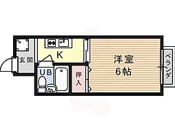 芙蓉ハイツ 1Kの間取図画像
