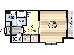 MAEKAWABLD 1Kの間取図画像