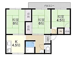 寿マンション 3DKの間取図画像