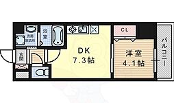 プレステージ3城北 1DKの間取図画像