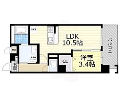 中条プレイス 1LDKの間取図画像