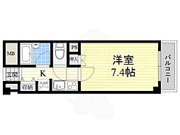アーク福西 1Kの間取図画像