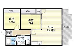 ピュアハイツ 2LDKの間取図画像