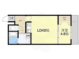 ソリティア茨木 1LDKの間取図画像