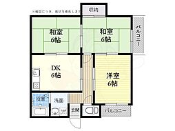 津之江ハウス 3DKの間取図画像