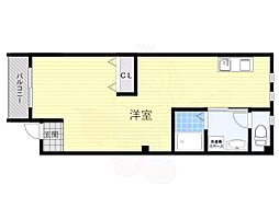 フォレスト山崎 1LDKの間取図画像