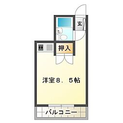 オレンジハウス ワンルームの間取図画像