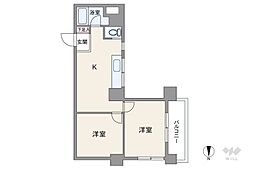 マンション高田馬場 2Kの間取図画像