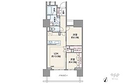 ザ・パークハウス市ヶ谷 2LDKの間取図画像