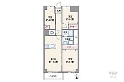 新宿スカイプラザ 3LDKの間取図画像