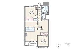 陽輪台高円寺 2LDKの間取図画像