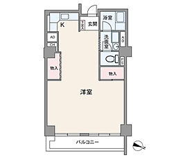 収納充実のゆとりある1R