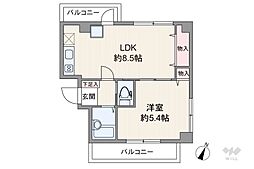 サンフラット阿佐ケ谷 1LDKの間取図画像