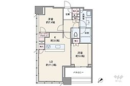 スカイフォレストレジデンス 2LDKの間取図画像