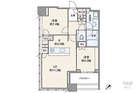 2LDK 間取り