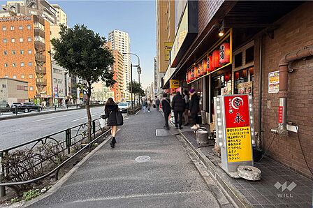 敷地北側の前面道路(西側から)