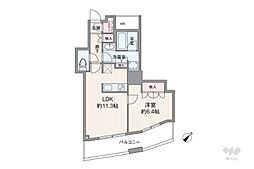 ザ・パークハウス西新宿タワー60 1LDKの間取図画像