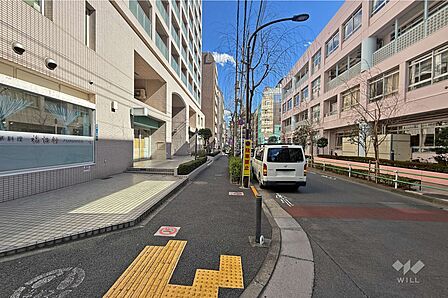 敷地南側の前面道路(西側から)