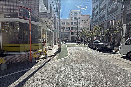 敷地西側の前面道路(北側から)
