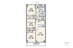 エンゼルハイム高井戸 2LDKの間取図画像