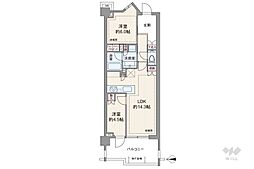 パークシティー高田馬場 2LDKの間取図画像