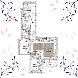 ブランズ京都四条烏丸桜風庵 2LDKの間取図画像