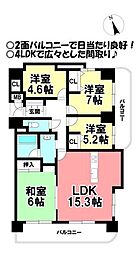ビューパレス大浜 4LDKの間取り