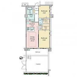 デュオセーヌ緑山 2LDKの間取図画像