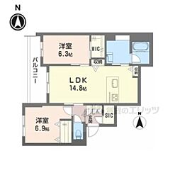 シャーメゾン西大寺南 2LDKの間取図画像
